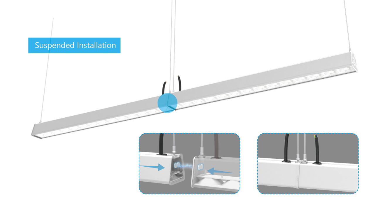 Indoor 60w LED Linear Light 1.2m 150w/M Ceiling Suspended