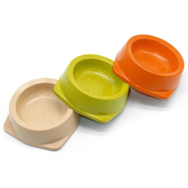 Customized Size Ceramic Pet Bowl , Pet Food Bowl Green / Orange / Beige Color