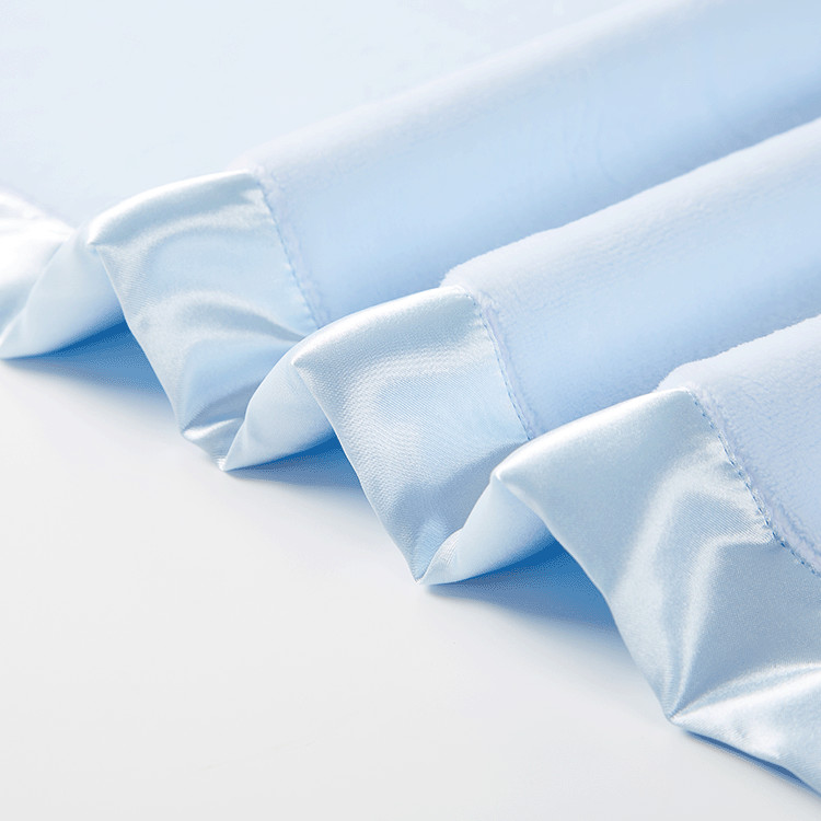 Customized Soft Newborn Blanket Satin Trim Flannel Fleece Warm Plush Blanket