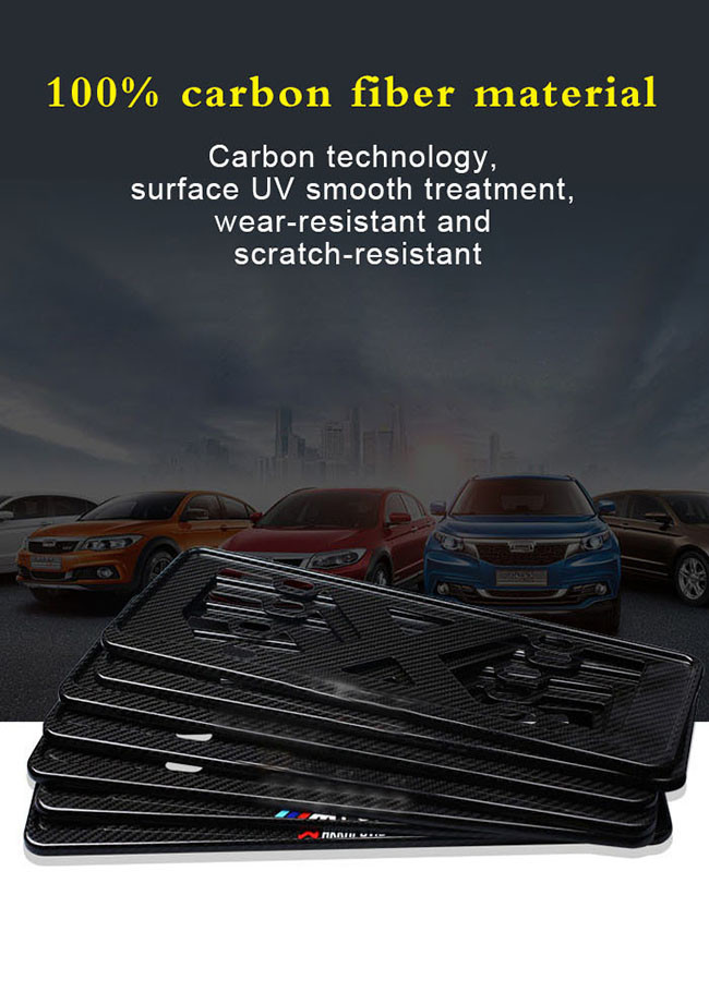 Wear Resistant Porsche Carbon Fiber License Plate Frame