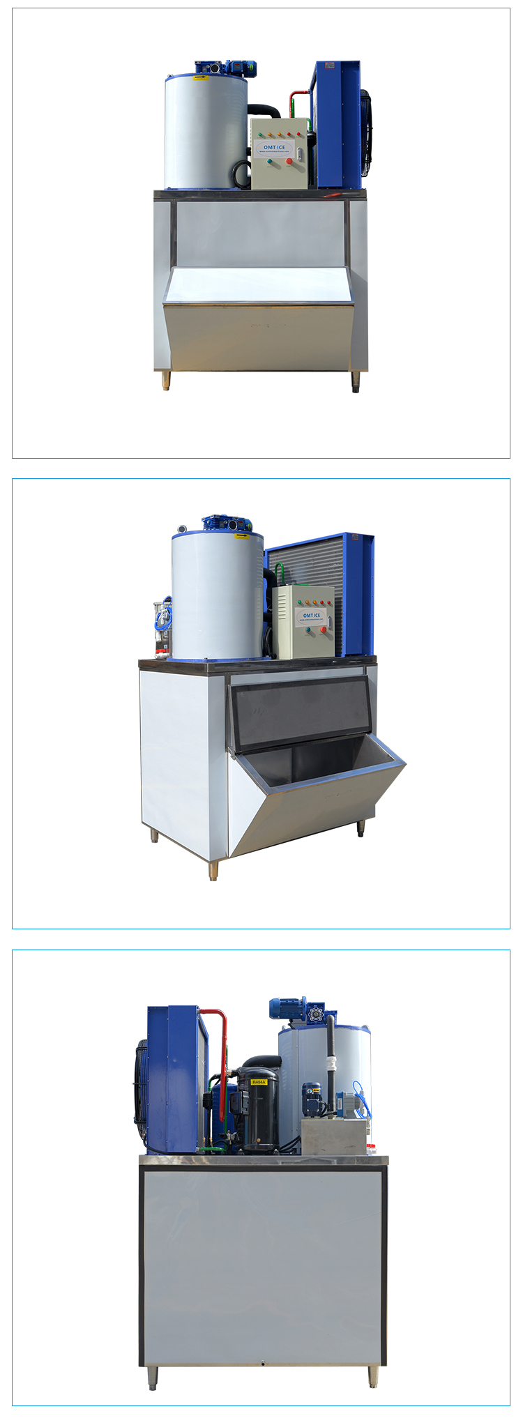 Fresh Keeping Industrial Flake Ice Maker 1.5 Tons Large Capacity And High Reliability