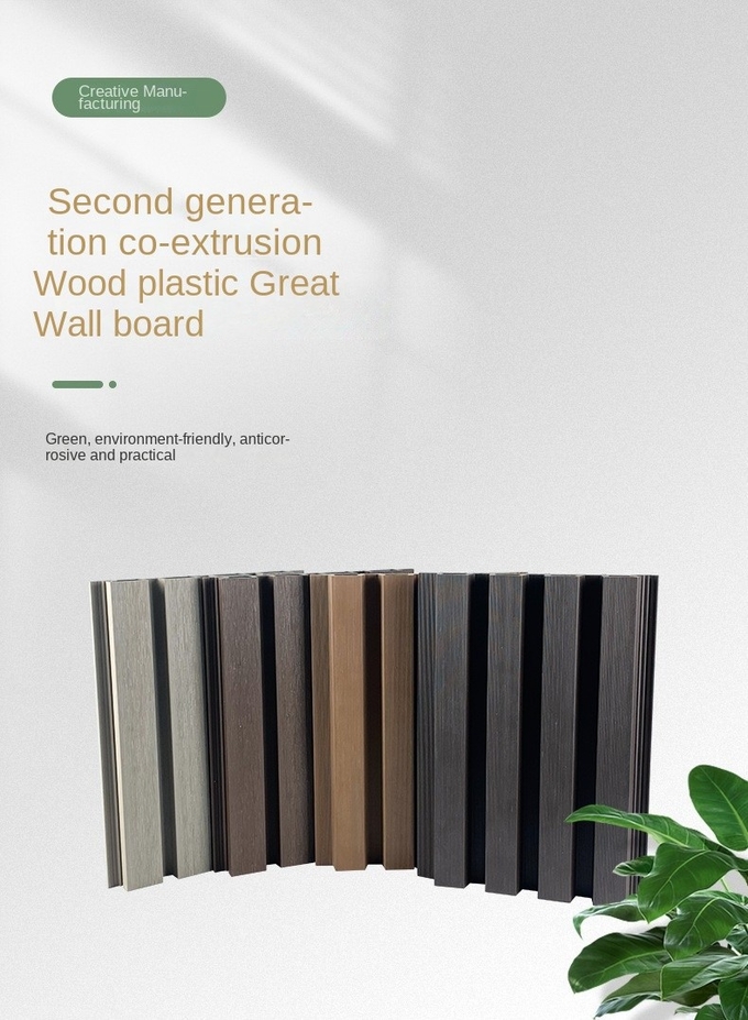 23x135mm WPC Cladding Panel Wood Plastic Composite Fluted Plank Wall Panel Interior Brown