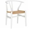 Buy cheap Poly Bark Weave Wooden Dining Room Chairs Mid Century Hemp Seat White Solid Back from wholesalers