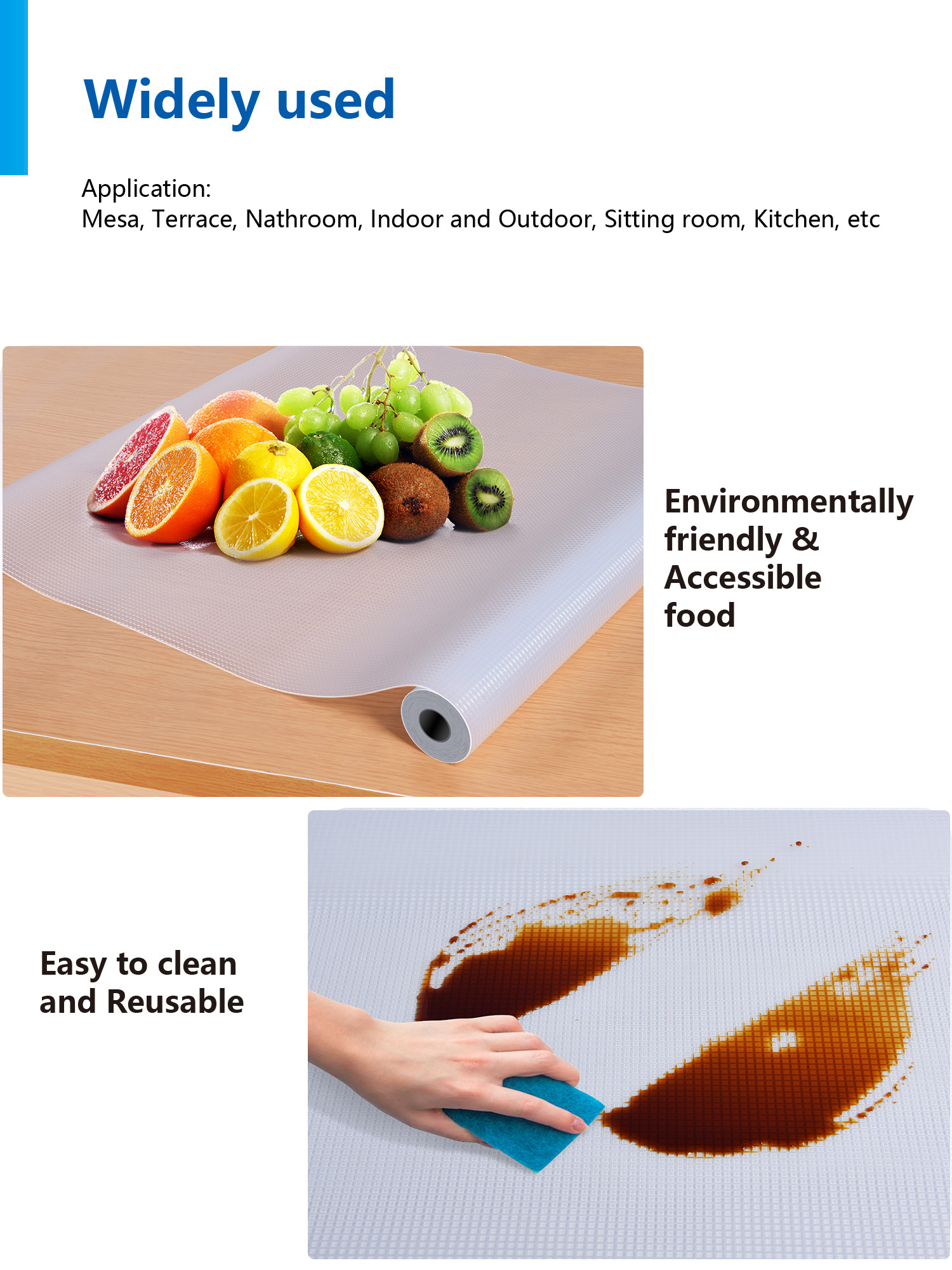 Waterproof Shelf Liner for Protecting Kitchen Cabinet Mat Under Sink Plastic Type EVA