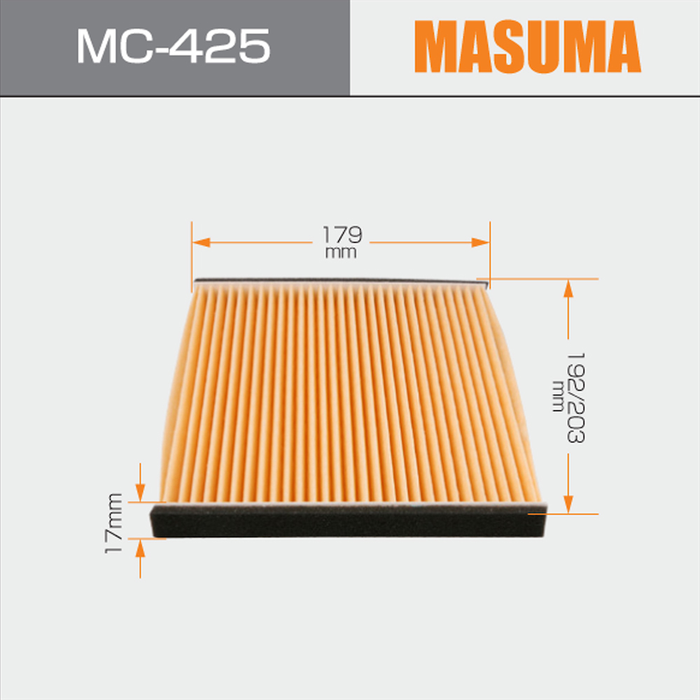 MASUMA MN140141 Cabin Filter for MITSUBISHI COLT PLUS 21.5*20*2cm GRANDIS Compatible