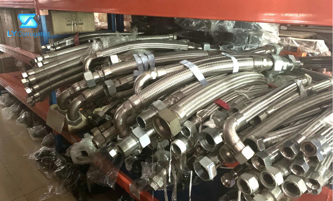 Corrugated Line Flexible Metal Hose Good Sealing 304 316 Stainless Steel Tube Joint