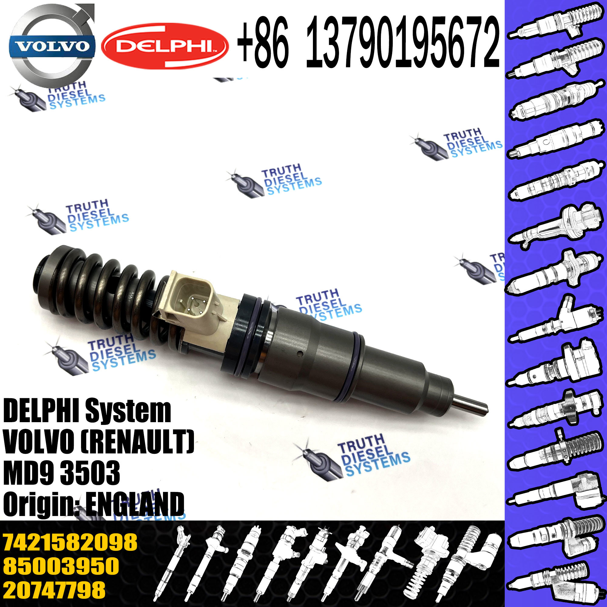 Common Rail Diesel Fuel Injector 21582098 BEBE4D36001 7421582098 for VOL () MD9 3503