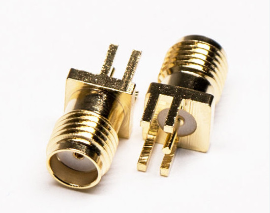 Copper Material RF Coaxial Connector SMA and Launch PCB Mount Wide Flange Gold Plating