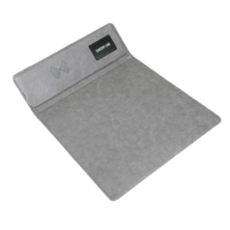 Customised Logo Wireless Charging Leather Mouse Pad Smart Multifunction