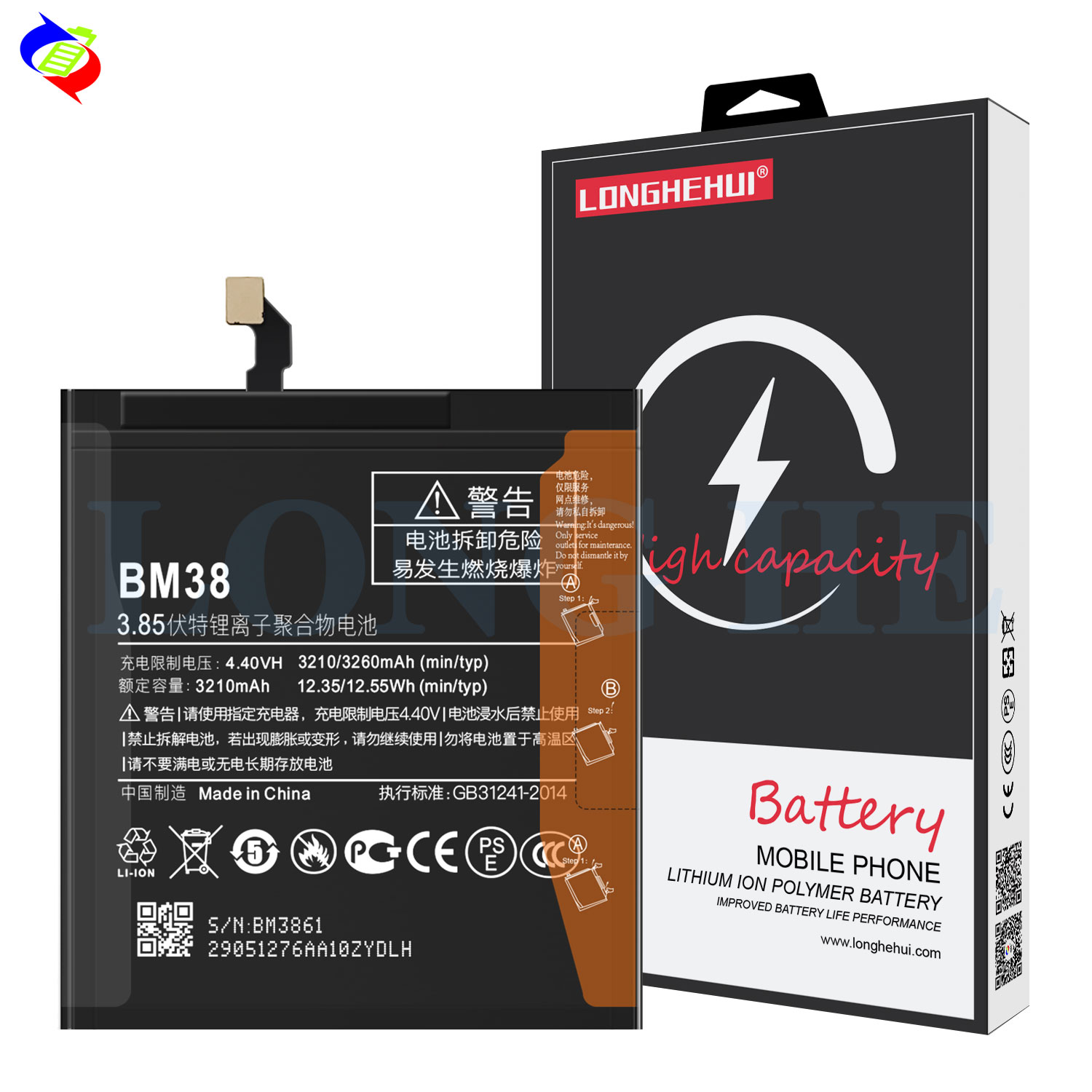 Original Replacement Battery for Xiaomi Redmi 4s BM38 3260mAh 3.85V Phone Replacement