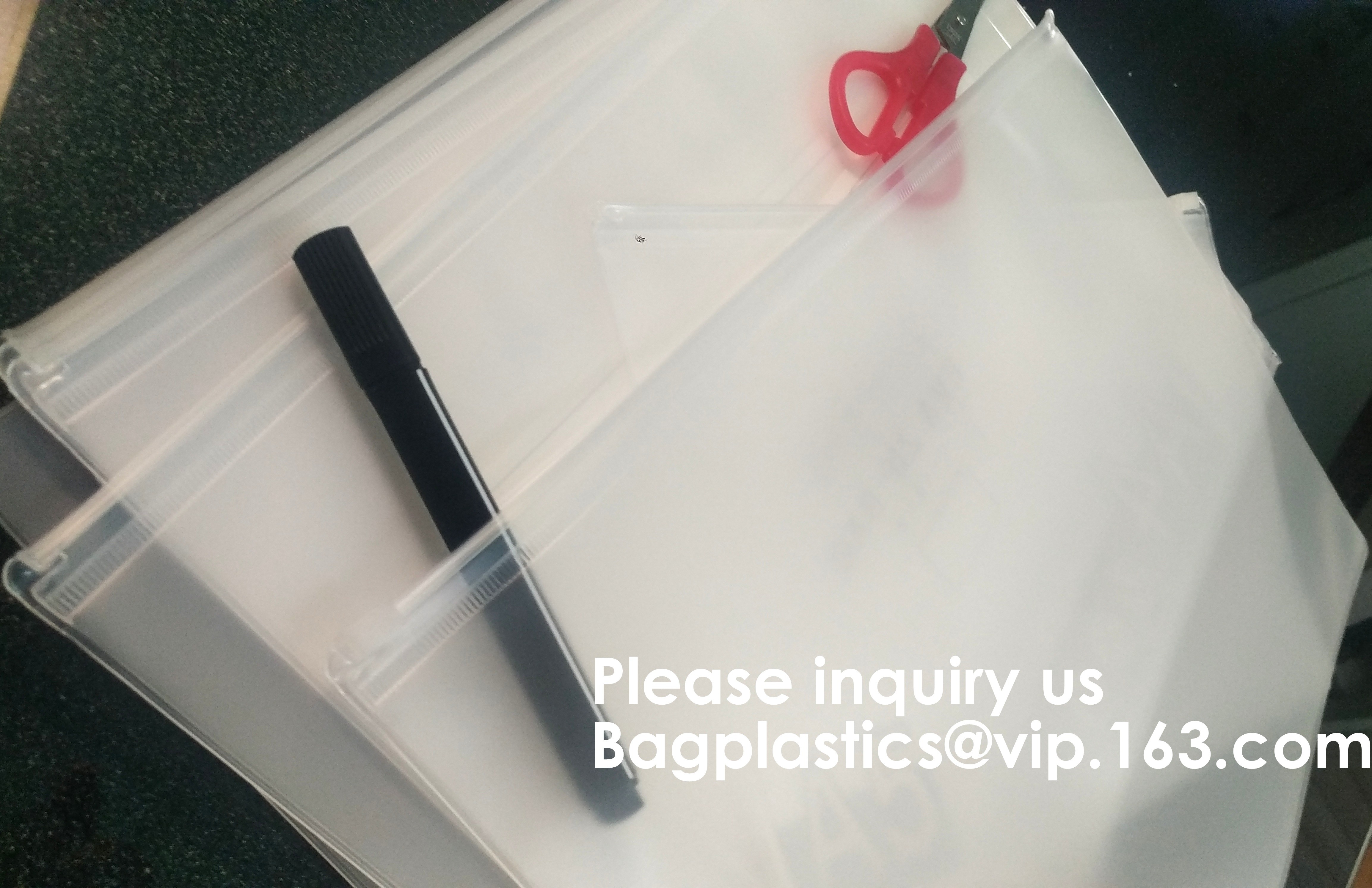 File Packing Bag With Zipper K Zipper File Bag PVC Document Plastic Bag,Zipper Pouch Zipper File Bags File Holders