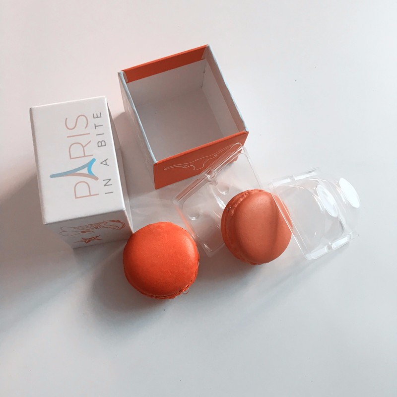 2 Pcs Macaron Printing Paper Gift Box Packing Macarrons Display With Inner Tray