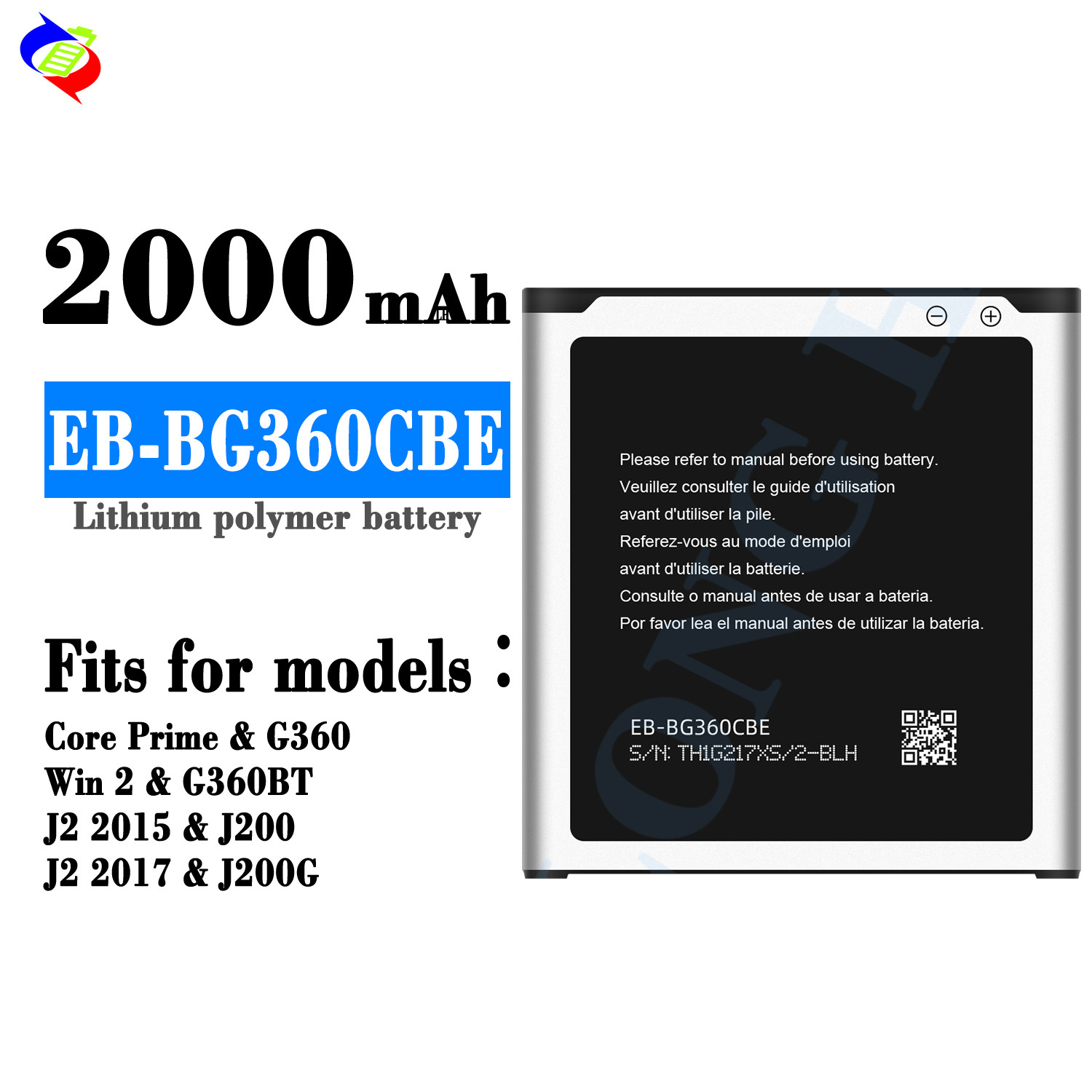 Mobile Phone Battery for samsung galaxy J2 2015 J2 2017 galaxy Core Prime G360 EB-BG360CBE