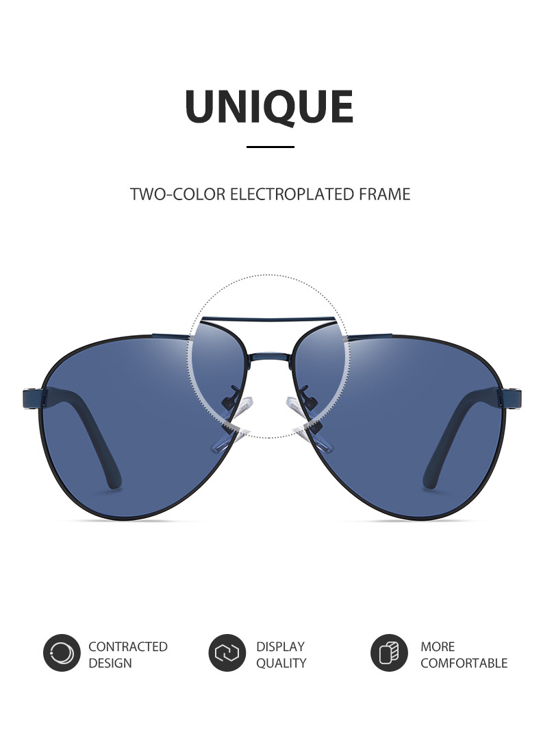 Aviator Metal Frame Sunglasses Custom Service With 60mm Lens
