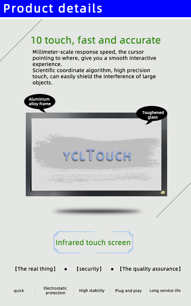 Interactive DIY IR Touch Frame 23.6 Inch 16:10 Ratio Size Customized