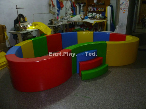 Hand Make Residential Soft Play Sponge , Kids Soft Mat PU Leather Material
