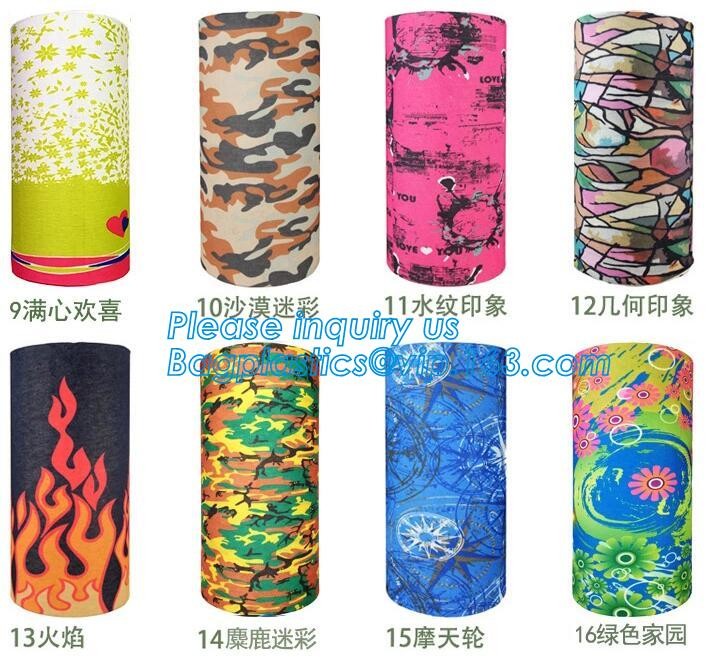 multi choice women head scarf printed colorful face mask custom logo/size bandana,Sport Strapping Seamless Custom Gaiter Whi