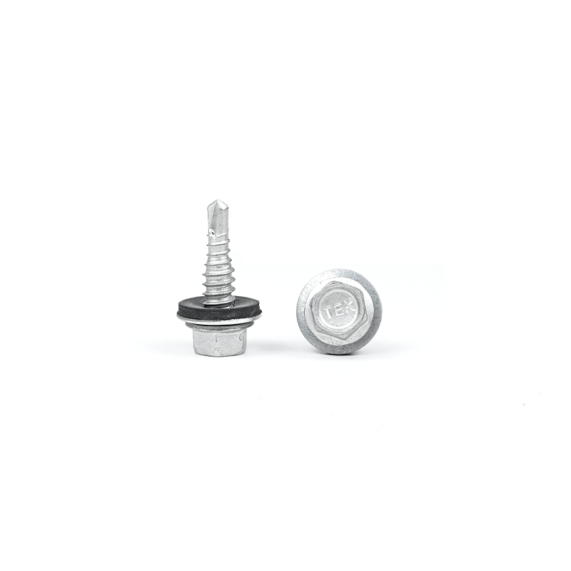 Steel Hex Head Self-Drilling Roofing Tek Screws with Rubber Washers Stitch Screw 1 Point