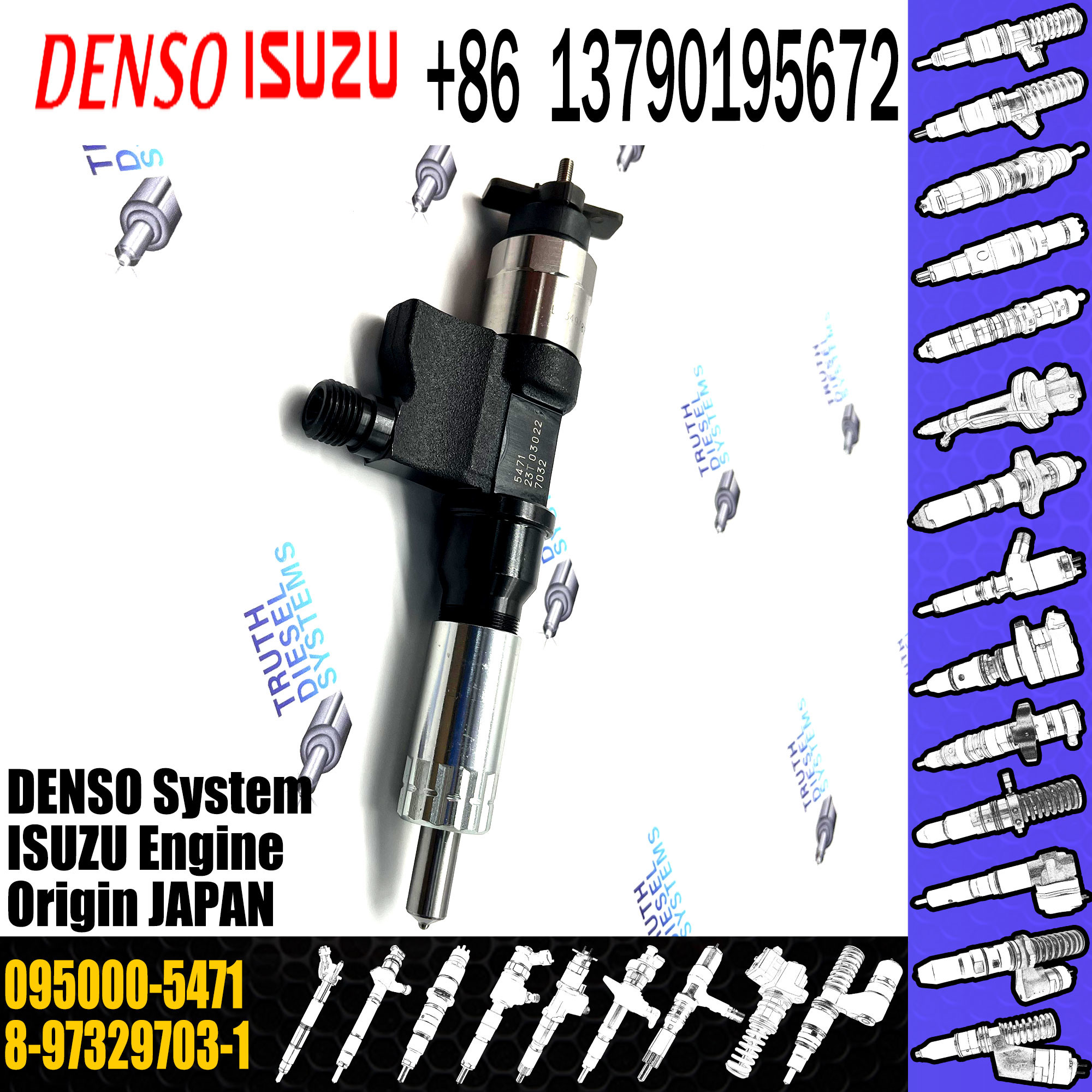 fuel injector 095000-5471 8-97329703-1 common rail parts injection nozzle 5473 and diesel fuel injector set 095000-5473