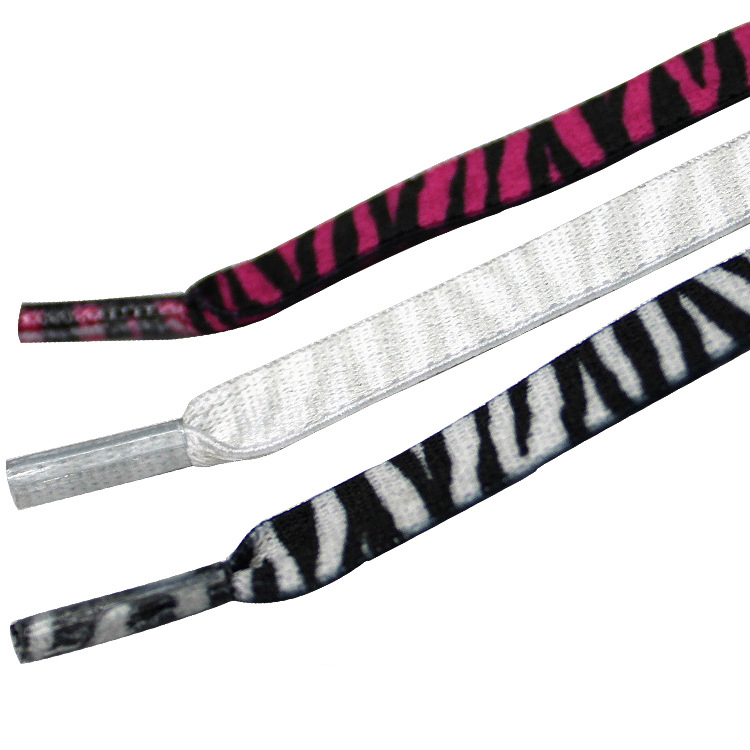 Flat Twisted Rope Shoe Strings Knitted 1cm Flat Boot Laces Printed
