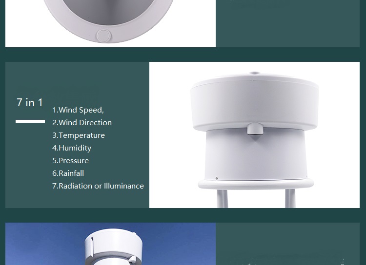 Accurate and Durable 7-Element Compact Outdoor Weather Station for Weather Monitoring