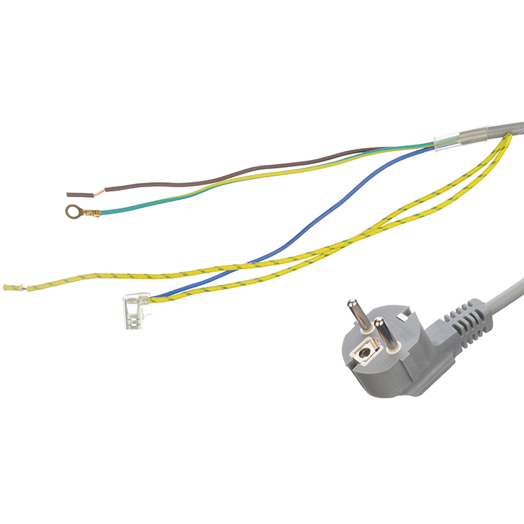 Power Cord Eu Plug With Open Ended Stripped Rings H05vv-f 3g1.0mm2 Cee7/7 Euro Power Cable 1.5mm and Standard Grounding