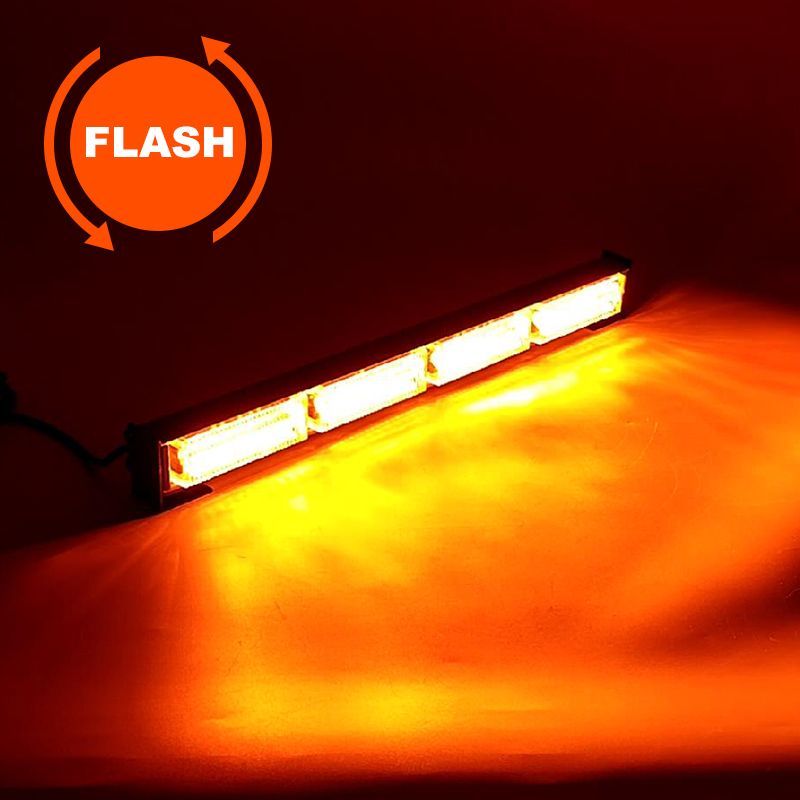 Emergency Light Bars Traffic Advisor LED Strobe Amber White Light Bar Kit Rainproof Warning Caution Turn Signals 12V