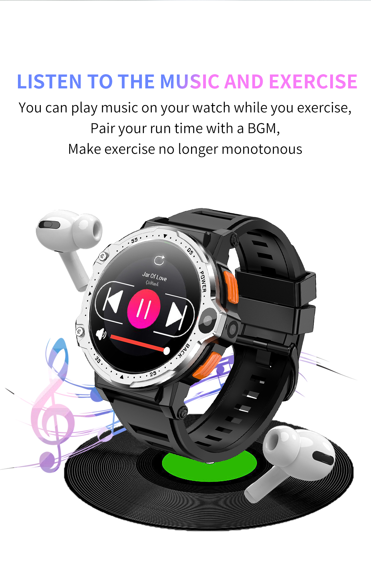 High Strength 4G Smart Watch Touch Screen 1.4GHz Quad Core CPU Touch Screen Fitness Watch