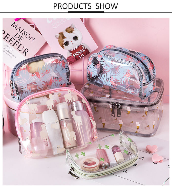 Custom Logo Clear Waterproof PVC Travel Portable Make Up Bag