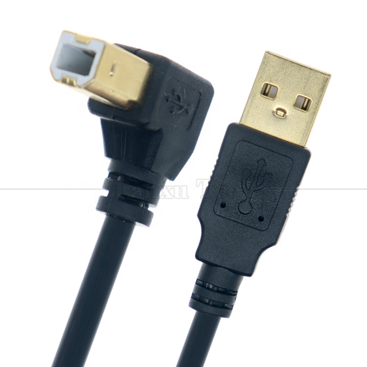 Right Left Up Down Angle 90 Degree Angle USB A to USB B Cable for Printer Scanner