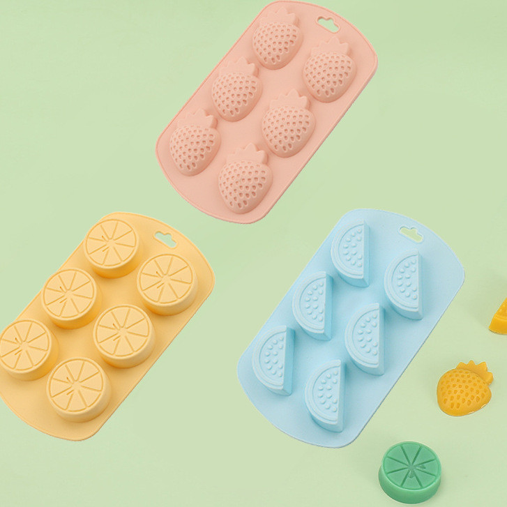 Fruit Shape Baking Mold Candy Molds Including Pineapple Lemon Watermelon Strawberry, Ideal For Chocolate, Candy, Cake, Ice Cube & Jelly, Pack Of 4