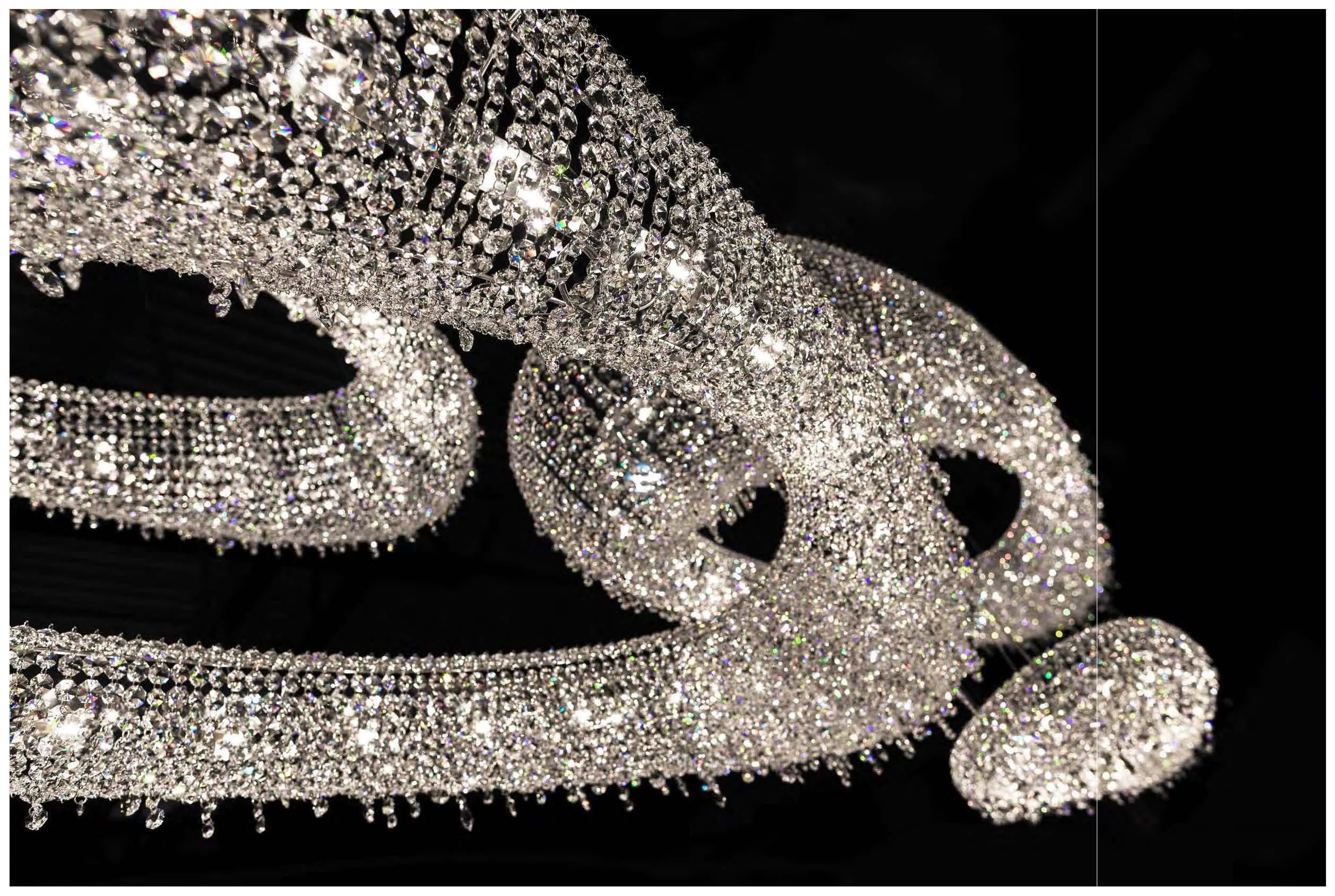LED Bulb Custom Creative Crystal Lobby Chandelier With Switch Control