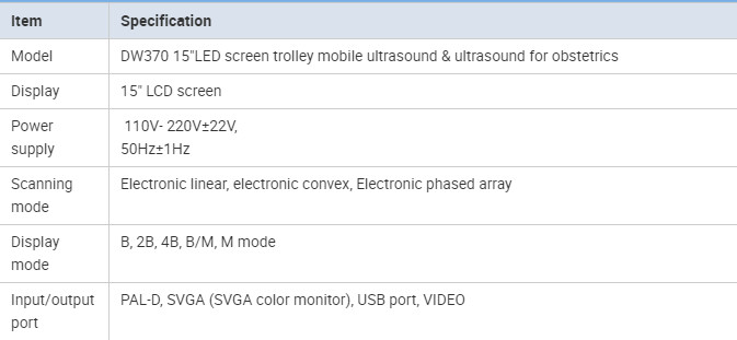 GH-370 Medical Ultrasound Machine Trolley Full Digital B W Ultrasonic Diagnostic Equipment