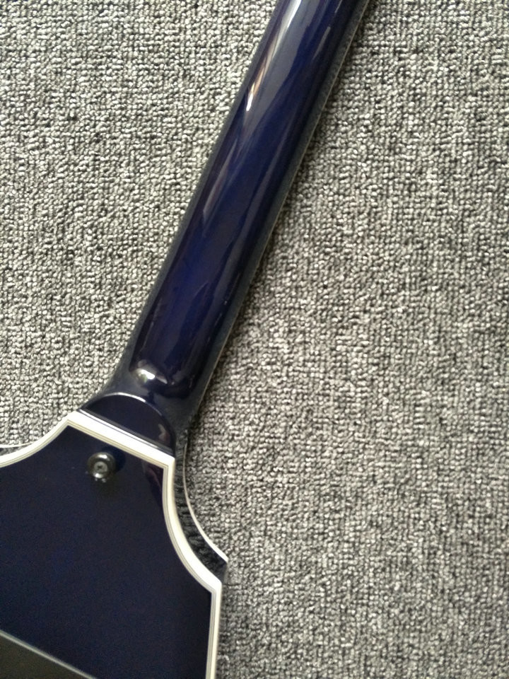 2017 custom kinds colors alien flying v guitar free shipping blueburst color ebony fretboard flying v electric guitar