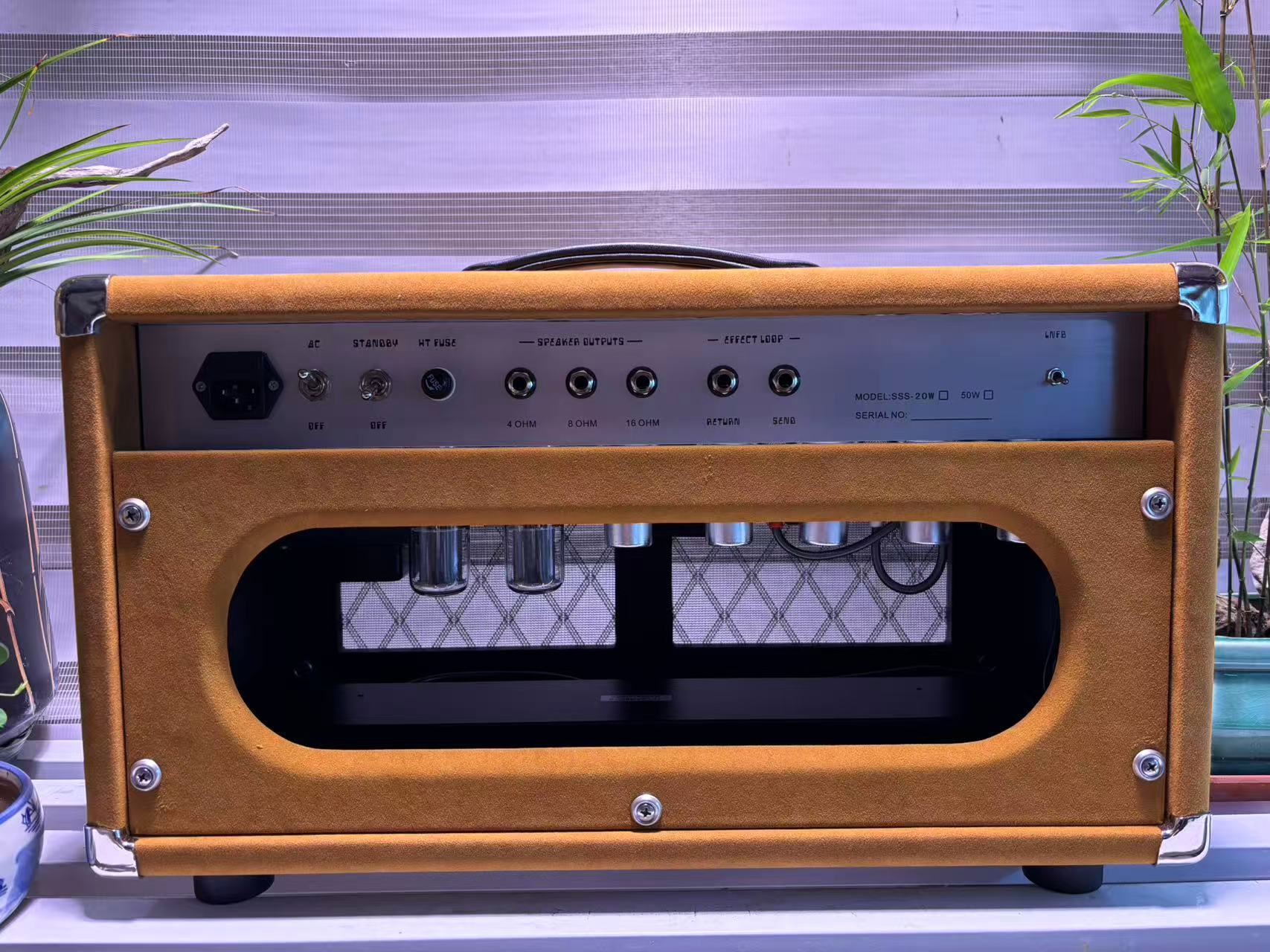 Custom Dumble CLONE Steel String Singer Head 20W 50W 100W with Suede Brown Color, Grand Amplifier SSS Model
