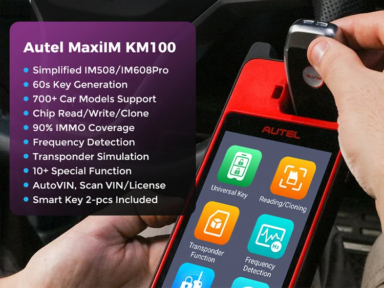 Autel KM100 Key Programmer V200 Universal Key Generator Free Update Lifetime PK IM508 IM608 IMMO