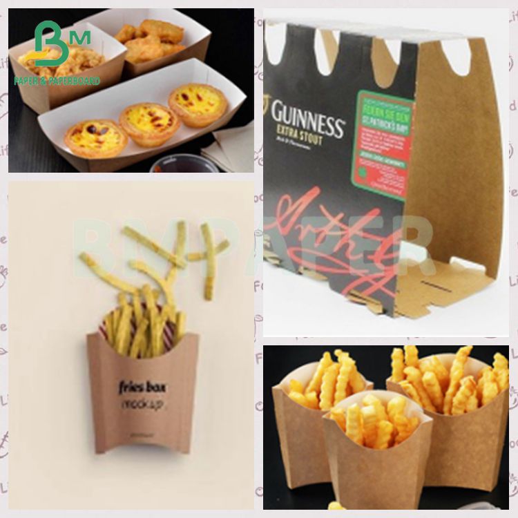 250gsm  Food Grade White Face Kraft Liner Board For Food Product Packaging