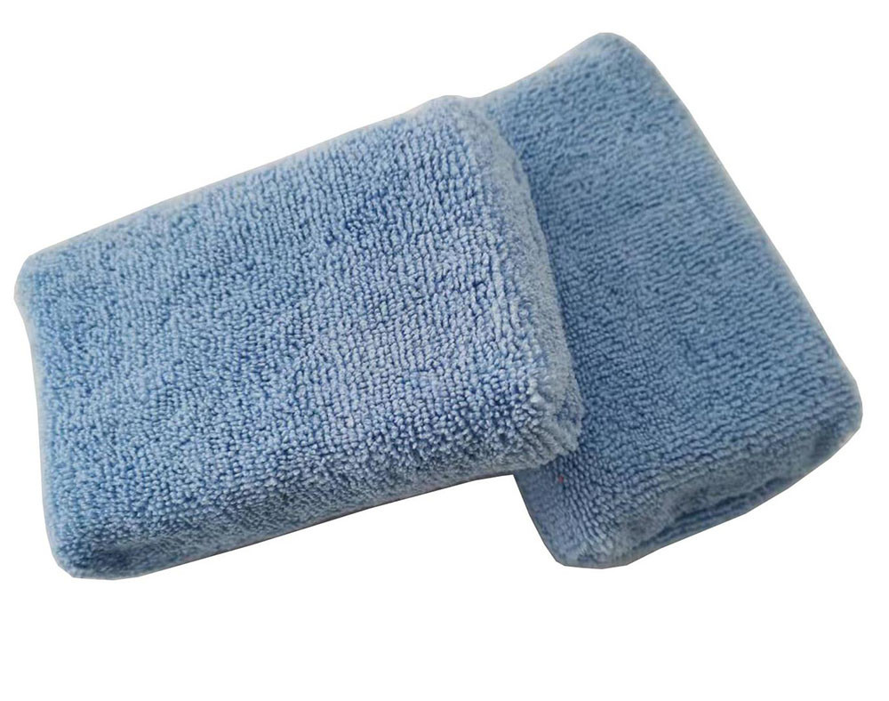 Blue Sponge Round Microfiber Cleaning Pad Ultra Soft Car Wax Applicator