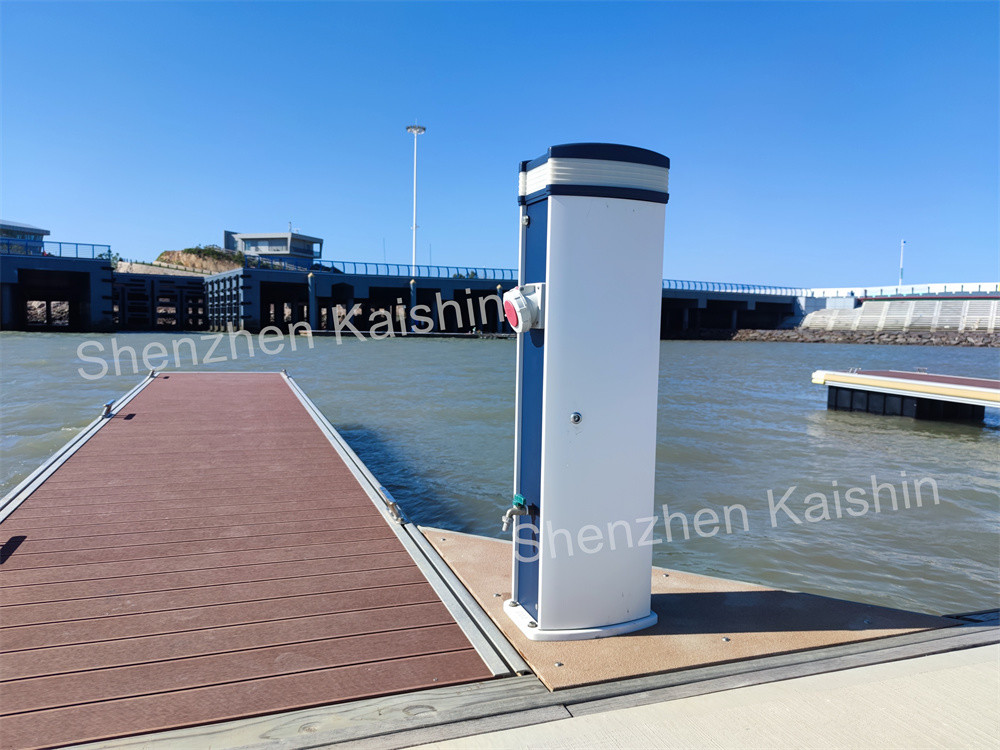 Marina Floating Dock Water Power Electricity Service Pump Station Jetty Pedestal Marina Marine Bollards Service Pedestal