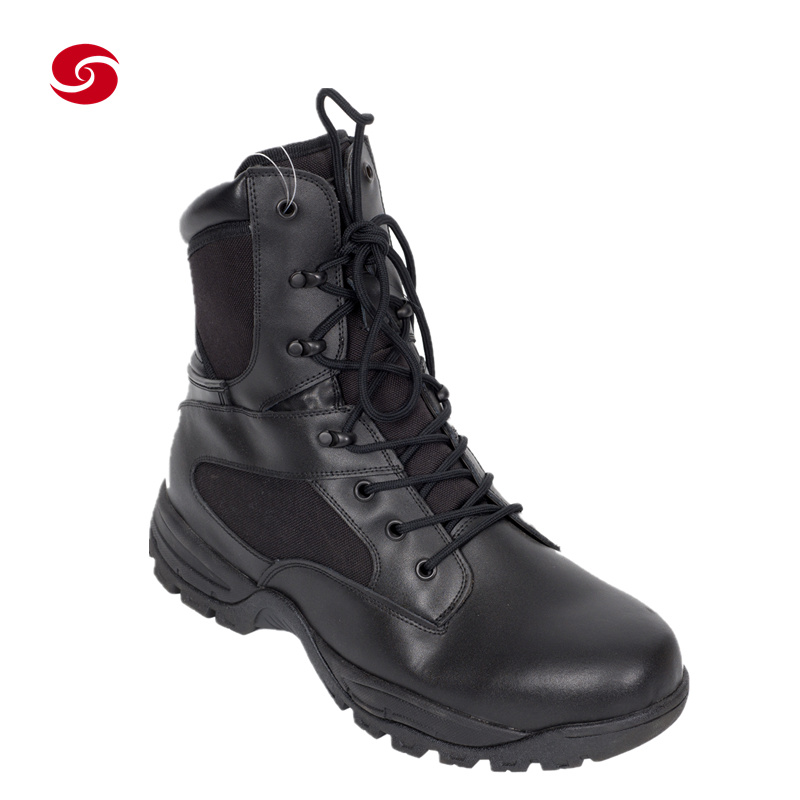 Black Tactical Boots/Army Boots/Combat Boots/Men Shoes Boots/Solider Boots/ Leather Boots/Police Boots
