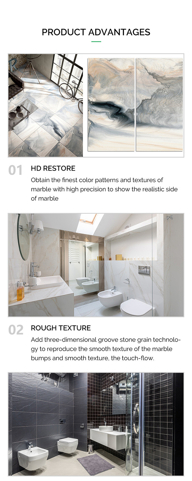9mm Non Slip Pulati Polished Porcelain Tiles Antibacterial 60x60cm