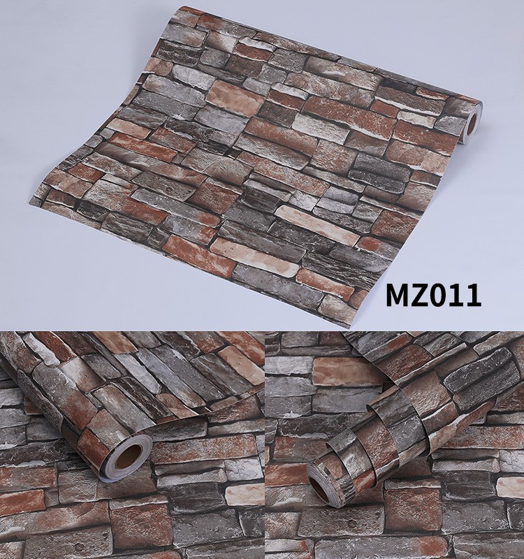 Vinyl Embossed 3D Brick Stone Wallpaper DIY 3D Effect Brick Stone Wallpaper