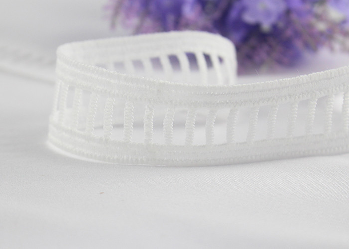Flat Ladder Water Soluble Lace Trim , Decorative Lace Edging For Underwear / Garments