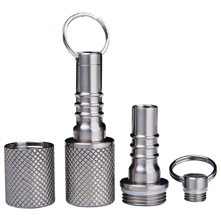 Titanium Mini Sealed Waterproof Storage Pill Case Bottle Box