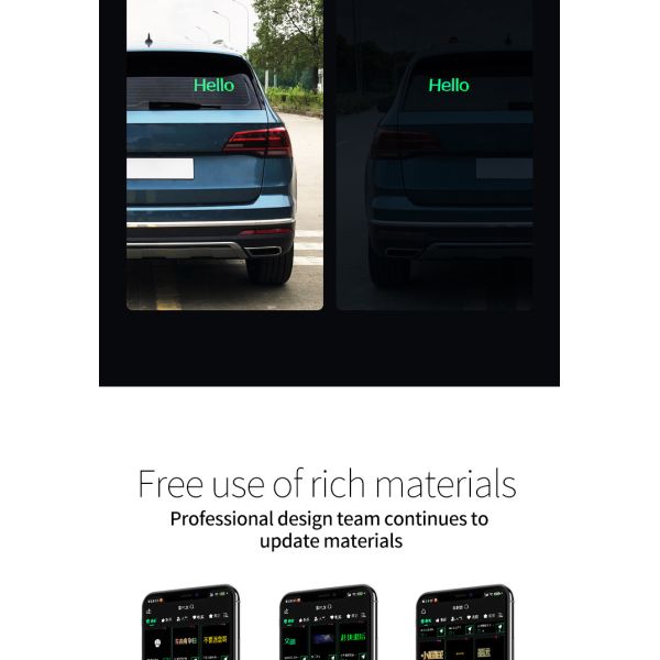 IP64 Grade Personalized Car Rear Window Led Display 10 Inches Mobile App Control