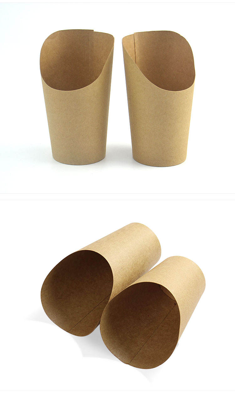 Disposable paper french fries box printed chips scoop cups with customer logo