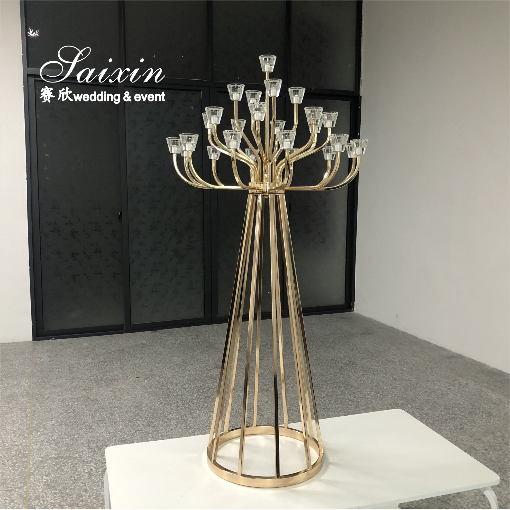 New Design Crystal Candle Holder For Wedding Decoration Stand