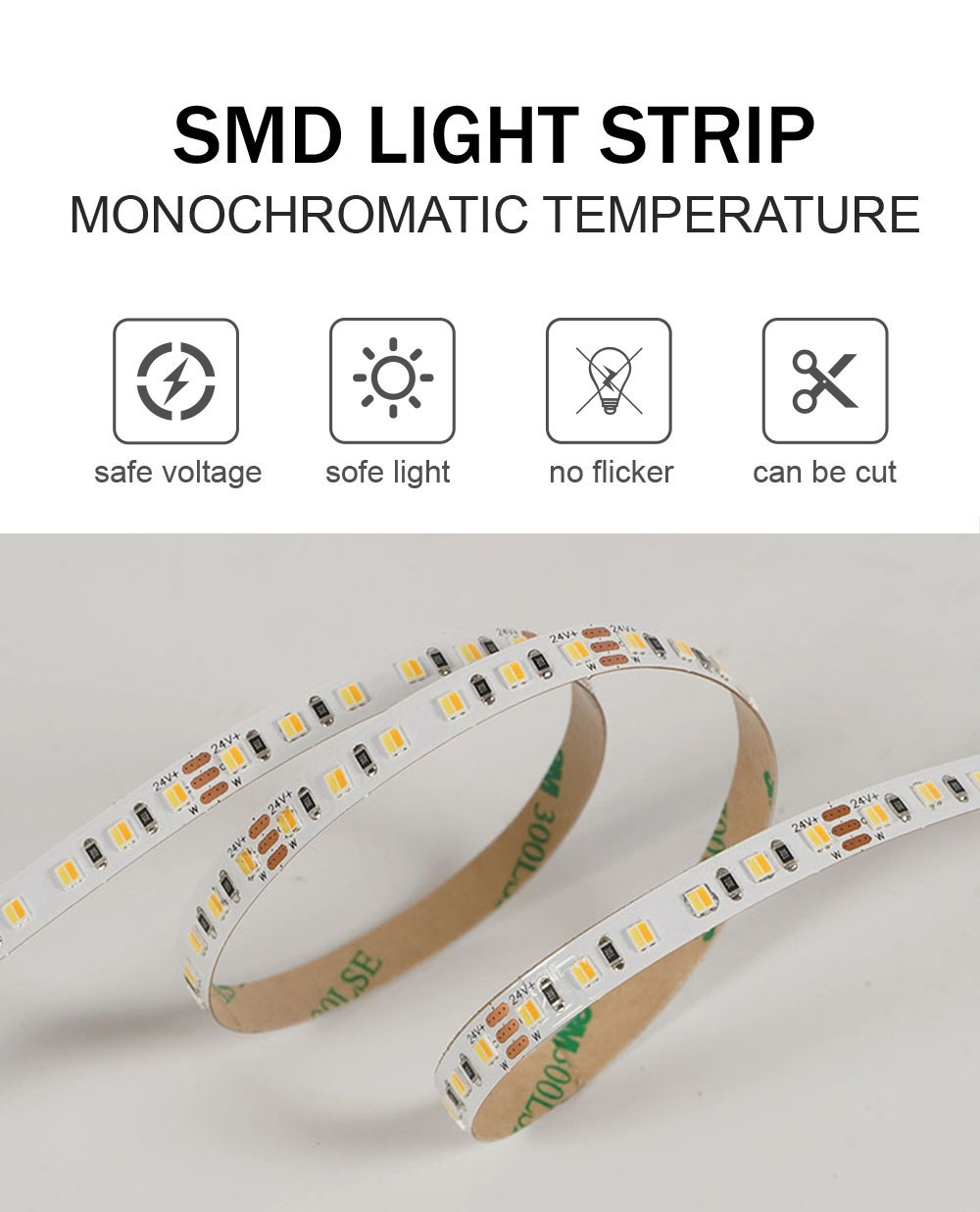 Google Assistant Voice System Waterproof LED Strip Light 3000K 4500K 6500K for Living Room