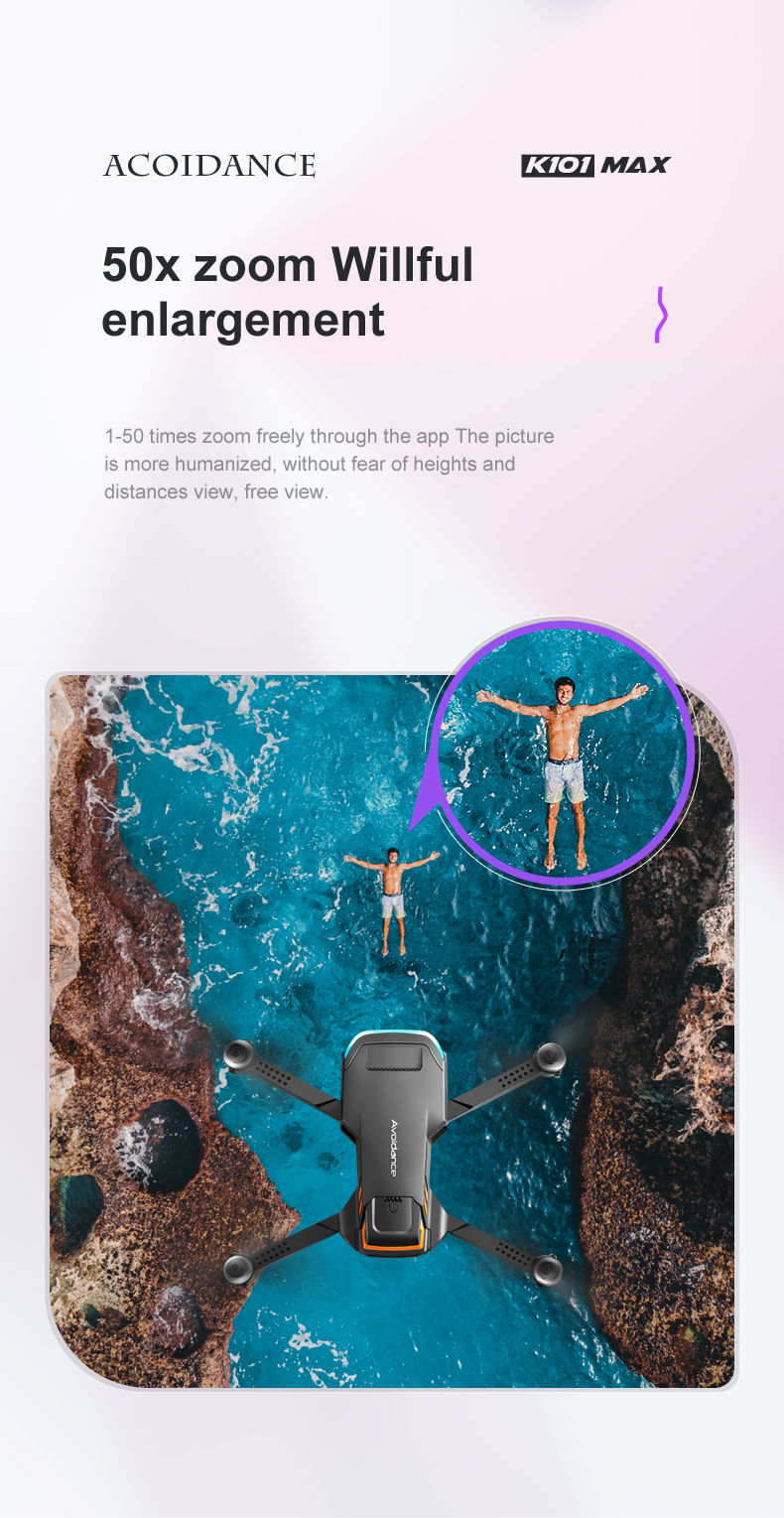 K101 Max Obstacle Avoidance Optical Flow Positioning 4k Hd Dual Foldable Quadcopter Toys Drones Vs E88 E58 Camera Mini Drone