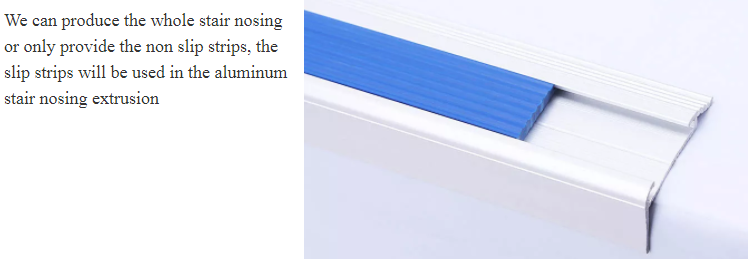 Anti-skidding PVC Rubber Stair Nosing Edge Trim with Custom Size and Moulding Service